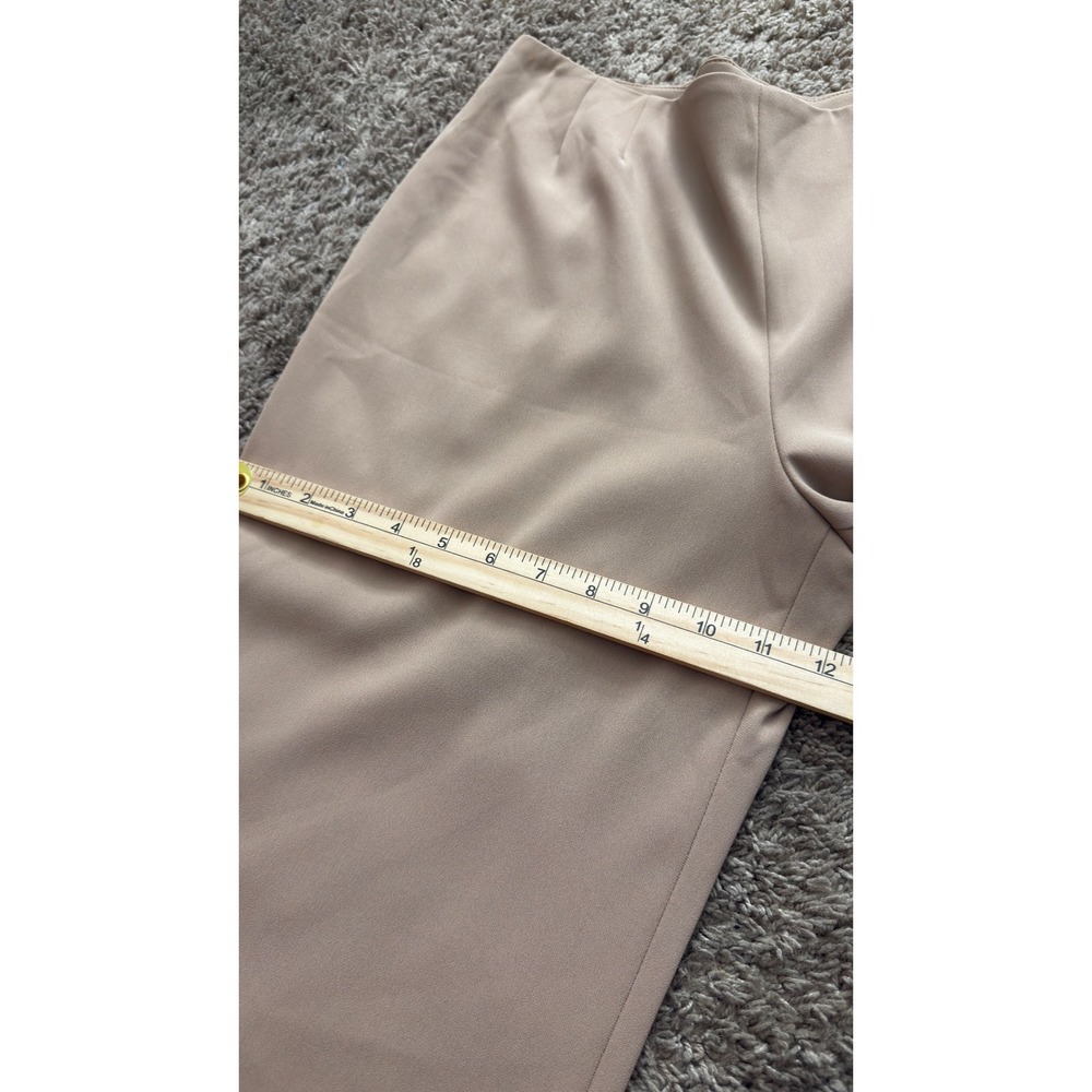 Max‎ Mara Womens Beige Wide Leg Trousers Made in Italy Size 12 Tan High Rise - Picture 6 of 7